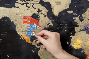 Nutrinamas kelionių žemėlapis su rėmeliu 72x2x52cm kaina ir informacija | Žemėlapiai, gaubliai | pigu.lt