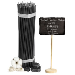 Черные восковые свечи «Дивеево» N30, 75шт. 1кг цена и информация | Церковные свечи, подсвечники | pigu.lt