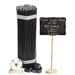 Черные восковые свечи «Дивеево» N40, 100шт. 1кг цена и информация | Церковные свечи, подсвечники | pigu.lt