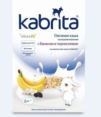 Avižų košė ožkų pieno pagrindu su bananais ir džiovintomis slyvomis Kabrita, nuo 6 mėn., 180 g kaina ir informacija | Košės | pigu.lt