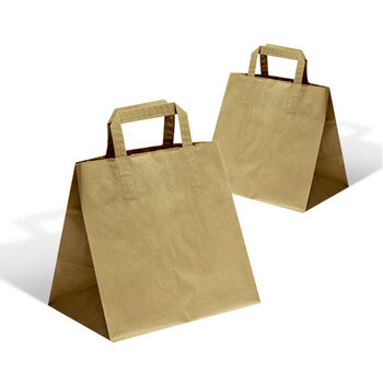 Popieriniai maišeliai su rankenėlėmis, 50 vnt., 32x22x24.5 cm kaina ir informacija | Vienkartiniai indai šventėms | pigu.lt
