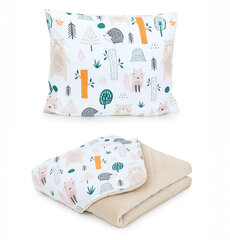 MamoTato pagalvė ir antklodė-pledas, miškas, kreminė, 75x100, Premium kaina ir informacija | MamoTato pagalvė ir antklodė-pledas, miškas, kreminė, 75x100, Premium | pigu.lt
