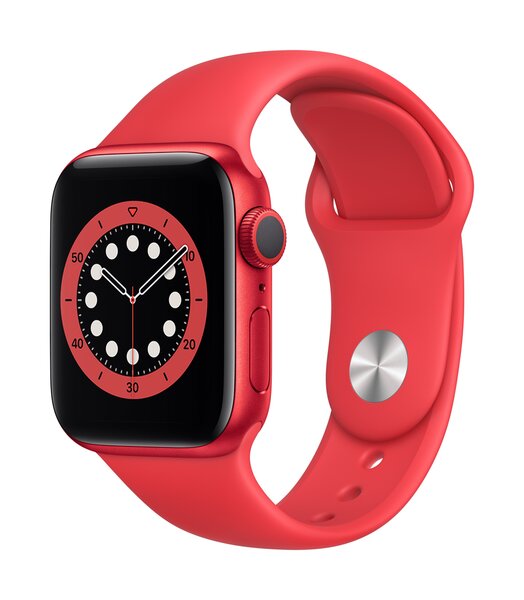Išmanusis laikrodis Apple Watch 6 GPS, 40mm Red Aluminium Case with Red Sport Band kaina ir informacija | Išmanieji laikrodžiai (smartwatch) | pigu.lt