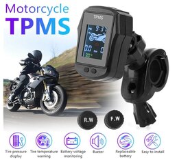 Drėgmei atsparus TPMS padangų slėgio matuoklio rinkinys motociklams, TPMS 2 vnt jutiklių kaina ir informacija | Moto reikmenys | pigu.lt