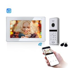 Telefonspynė balta PIN IC komplektas SLIM SmartHome Wi-Fi su liečiamu “7” baltu ekranu (PIN kodai, magnetinės kortelės, programėlė) kaina ir informacija | Domofonai | pigu.lt