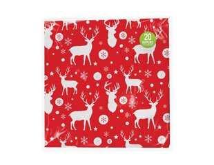 Popierinės Kalėdinės servetėlės 33x33 cm, 20 vnt kaina ir informacija | Vienkartiniai indai šventėms | pigu.lt