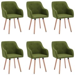 Valgomojo kėdės, 6vnt., žalios spalvos, audinys kaina ir informacija | Virtuvės ir valgomojo kėdės | pigu.lt