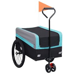 Krovininė dviračio priekaba-vežimėlis, mėlyna/pilka/juoda, 2-1 kaina ir informacija | Dviračių priekabos, vėžimėliai | pigu.lt