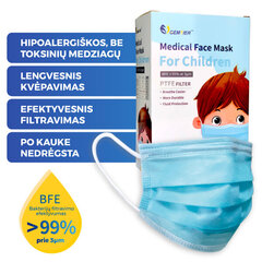 VAIKIŠKOS Medicininės kaukės su NANO filtru, 10 vnt., BFE / VFE 99.9% kaina ir informacija | Pirmoji pagalba | pigu.lt