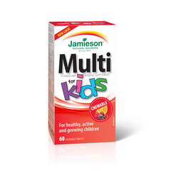 Maisto papildas su cukrumi ir saldikliais Jamieson Multivitamin For Kids, N60 kaina ir informacija | Vitaminai, maisto papildai, preparatai grožiui | pigu.lt