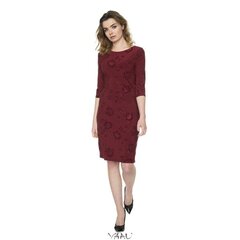 Proginė bordo spalvos suknelė 3/4 rankovėmis PSSMR03 kaina ir informacija | Suknelės | pigu.lt