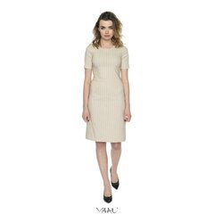 Kreminė linijomis suknelė VSSMKR04 kaina ir informacija | Suknelės | pigu.lt