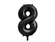 Folinis balionas - skaičius 8, 86cm, juodas
