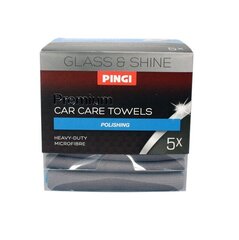 PINGI premium automobilio stiklų ir blizginimo šluostės 5vnt kaina ir informacija | Valymo šluostės, servetėlės | pigu.lt