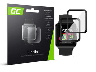 Apsauginis ekrano stiklas Green Cell 2x GC Clarity Screen Protector for Apple Watch 40mm, skaidrus kaina ir informacija | Išmaniųjų laikrodžių ir apyrankių priedai | pigu.lt