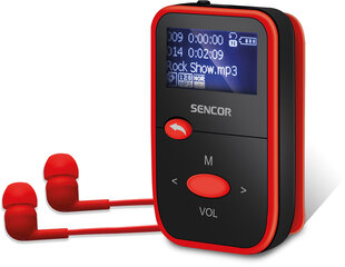 MP3 grotuvas Sencor SFP4408RD, 8 GB, juodas/raudonas kaina ir informacija | MP3 grotuvai | pigu.lt