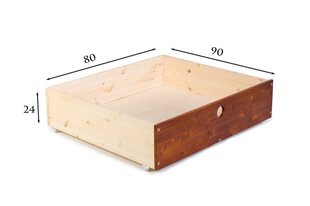 Patalinės dėžė lovai Kiku, šviesiai ruda kaina ir informacija | Stalčiai, patalynės dėžės | pigu.lt