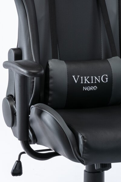 Žaidimų kėdė NORE Viking, juoda/pilka pigiau