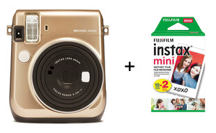 Fujifilm Instax Mini 70 (Gold) Michael Kors limited edition + FUJIFILM Instax Mini Film (Glossy) (Color) 20 kaina ir informacija | Momentiniai fotoaparatai | pigu.lt
