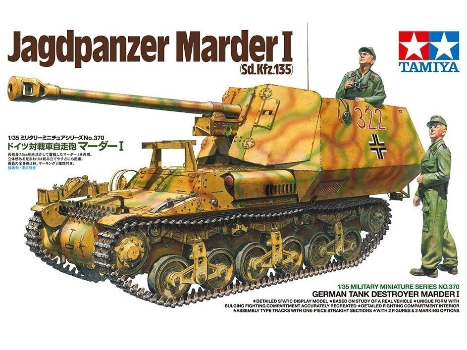 Konstruktorius Tamiya German Tank Destroyer Marder I Sd Kfz 135 1 35 8 M Kaina Pigu Lt