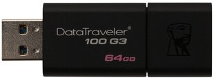 Atmintinė KINGSTON DataTraveler 100 G3 64 GB, USB 3.0 kaina ir informacija | USB laikmenos | pigu.lt