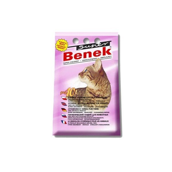 Bentonitinis kačių kraikas Super Benek Levanda, 10 L kaina ir informacija | Kraikas katėms | pigu.lt