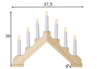 Adventinė žvakidė ADA, 7XE10 ugnis, medis kaina ir informacija | Kalėdinės dekoracijos | pigu.lt