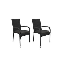 Sodo kėdžių komplektas Jamaika, 2 vnt., juodas kaina ir informacija | Sodo kėdžių komplektas Jamaika, 2 vnt., juodas | pigu.lt