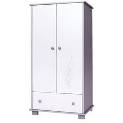 Drewex шкаф для одежды Täheke, цвет: серебристый с белым цена и информация | Детские шкафы | pigu.lt