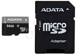 ADATA Premier UHS-I 64 GB, MicroSDXC, Fl цена и информация | Карты памяти для телефонов | pigu.lt