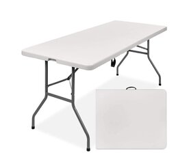 Sulankstomas stalas, 152x71 cm, baltas kaina ir informacija | Turistiniai baldai | pigu.lt