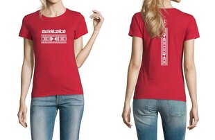 Marškinėliai moterims Aukštaitė, raudonos spalvos kaina ir informacija | Marškinėliai moterims | pigu.lt