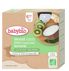 Ekologiška kokosų pieno, kivi ir bananų tyrelė Babybio, nuo 6 mėn., 4x85 g цена и информация | Пюре | pigu.lt