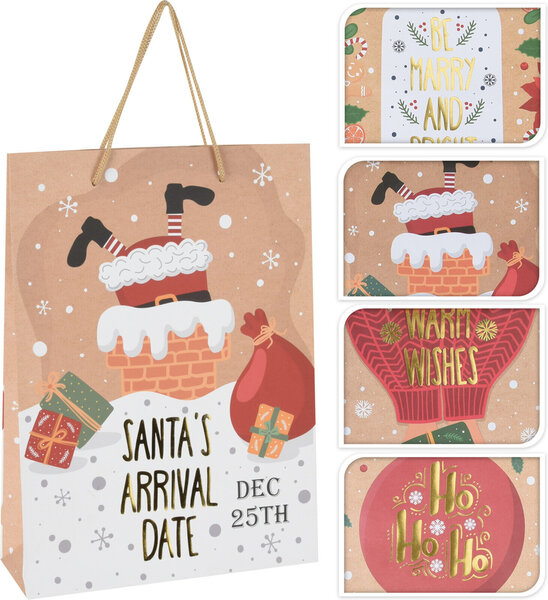 Kalėdinis dovanų maišelis, 25x8.5x34.5 cm kaina ir informacija | Dovanų pakavimo priemonės | pigu.lt