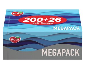 Косметические салфетки в коробке Ruta Family Pack Brick, 2-х слойные 220+26 шт. цена и информация | Ватная продукция, влажные салфетки | pigu.lt
