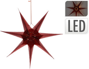 Dekoracija Popierinė žvaigždė su LED apšvietimu, 60cm kaina ir informacija | Kalėdinės dekoracijos | pigu.lt