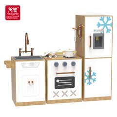 Medinė vaikiška moderni virtuvėlė "Phoohi", 92cm pločio kaina ir informacija | Žaislai mergaitėms | pigu.lt