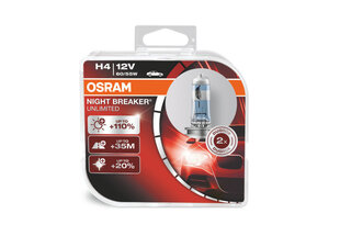 Automobilinės lemputės Osram Night Breaker Unlimited H4, 2 vnt. цена и информация | Автомобильные лампочки | pigu.lt