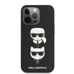 Karl Lagerfeld PU Saffiano Karl and Choupette Heads Case, skirtas iPhone 13 Pro Max, juodas kaina ir informacija | Karl Lagerfeld PU Saffiano Karl and Choupette Heads Case, skirtas iPhone 13 Pro Max, juodas | pigu.lt