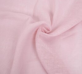 Lininis, blyškiai rožinės spalvos audinys kaina ir informacija | Audiniai | pigu.lt