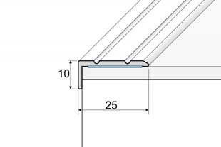 Profilis A31 laiptams 25x10 mm, spalva matinio sidabro, Effector kaina ir informacija | Sujungimo profiliai | pigu.lt