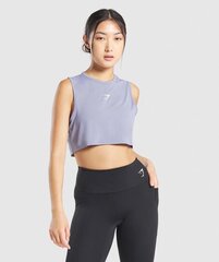 Marškinėliai moterims Gymshark Crop GLCT4725GB, mėlyni kaina ir informacija | Sportinė apranga moterims | pigu.lt
