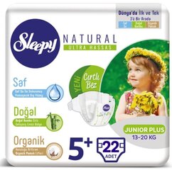 Sauskelnės Sleepy Natural Junior Plus, 13-20 kg, 22 vnt. цена и информация | Подгузники | pigu.lt