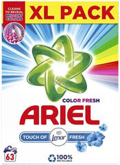 Skalbimo milteliai Ariel color Fresh Touch of Lenor 4.72 kg, 63 skalbimai kaina ir informacija | Skalbimo priemonės | pigu.lt