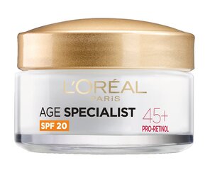 L’Oréal Paris Age Specialist Крем-лифтинг против морщин 45+ SPF 20, 50 мл цена и информация | Кремы для лица | pigu.lt