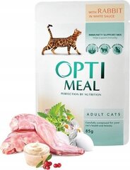 Optimeal ™. Полноценный консервированный корм для взрослых кошек с мясом кролика в белом соусе, 0,085 кг, 12 шт. цена и информация | Консервы для кошек | pigu.lt