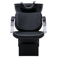 Kirpyklos kėdė su plautuve, 137x59x82 cm, juoda kaina ir informacija | Baldai grožio salonams | pigu.lt
