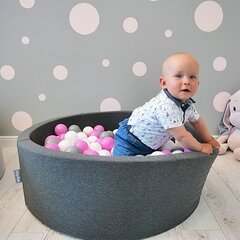 Apvalus putplasčio baseinas KiddyMoon, pilkas, 90x40 cm kaina ir informacija | Žaislai kūdikiams | pigu.lt