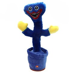 Minkštas šokantis, dainuojantis ir atkartojantis judesius žaislas kaip kaktusas "Huggy Wuggy, Kissy Missy", mėlynas kaina ir informacija | Šmaikščios dovanos | pigu.lt