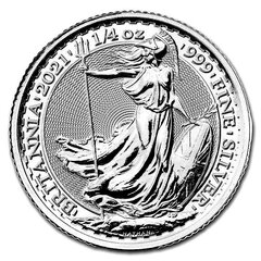 Sidabrinė moneta Britannia 2021 Didžioji Britanija 1/4 oz. kaina ir informacija | Numizmatika | pigu.lt